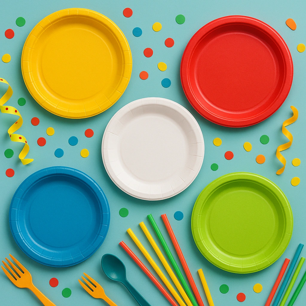 Custom paper plates Colored plastic plates
